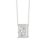 14K White Gold Diamond Initial “N” Pendant 1 1/2CT Fancy Cut Ladies Alphabet Charm with Chain - Image 2