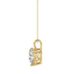 14K YELLOW GOLD 1 1/2CT ROUND DIAMOND LADIES SOLITAIRE PENDANT WITH CHAIN - Image 2