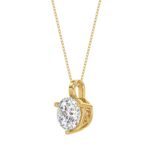 14K YELLOW GOLD 1 1/2CT ROUND DIAMOND LADIES SOLITAIRE PENDANT WITH CHAIN - Image 3