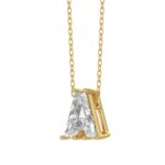 14K YELLOW GOLD 1 5/8CT FANCY CUT ALPHABET DIAMOND LADIES PENDANT WITH CHAIN - Image 3