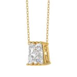 14K YELLOW GOLD 1 5/8CT FANCY CUT ALPHABET DIAMOND LADIES PENDANT WITH CHAIN - Image 3