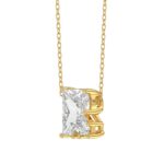 14K YELLOW GOLD 1 5/8CT FANCY CUT ALPHABET DIAMOND LADIES PENDANT WITH CHAIN - Image 3