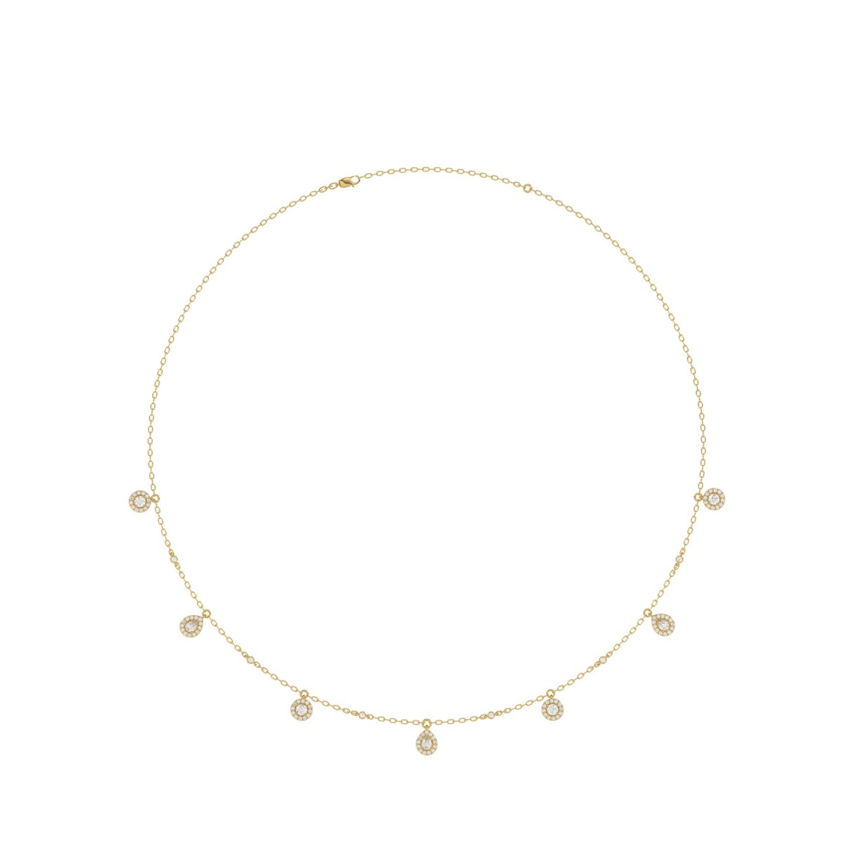 14K YELLOW GOLD 1.00CT ROUND DIAMOND LADIES NECKLACE - Image 1