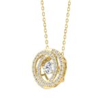 14K YELLOW GOLD 1.00CT ROUND DIAMOND LADIES PENDANT WITH CHAIN (CENTER STONE ROUND DIAMOND 1/2CT) - Image 3