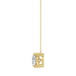 14K YELLOW GOLD 1.00CT ROUND DIAMOND LADIES SOLITAIRE PENDANT WITH UNDER-PASS CHAIN (CENTER STONE ROUND DIAMOND 1CT) - Image 2