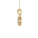 14K YELLOW GOLD 1.00CT ROUND/BAGUETTE/HEZAGON STEP CUT DIAMOND LADIES PENDANT - Image 2
