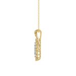 14K YELLOW GOLD 1.00CT ROUND/BAGUETTE/KITE STEP CUT DIAMOND LADIES PENDANT - Image 2