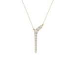 14K YELLOW GOLD 1/3CT ROUND DIAMOND LADIES PENDANT WITH CHAIN