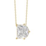 14K YELLOW GOLD 2 1/3CT FANCY CUT ALPHABET DIAMOND LADIES PENDANT WITH CHAIN