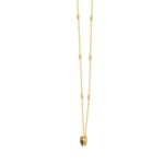 14K YELLOW GOLD 2 7/8CT ROUND/PEAR DIAMOND LADIES NECKLACE (RUBY DIAMOND 2 3/8CT) - Image 3