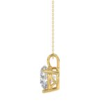 14K YELLOW GOLD 2CT ROUND DIAMOND LADIES SOLITAIRE PENDANT WITH CHAIN - Image 2