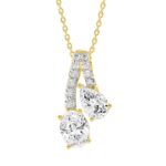 14K YELLOW GOLD 2CT ROUND/OVAL/PEAR DIAMOND LADIES PENDANT WITH CHAIN