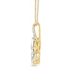 14K YELLOW GOLD 2CT ROUND/OVAL/PEAR DIAMOND LADIES PENDANT WITH CHAIN - Image 2