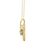 14K YELLOW GOLD 3/4CT ROUND DIAMOND LADIES PENDANT WITH CHAIN - Image 2