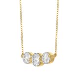 14K YELLOW GOLD 3/4CT ROUND DIAMOND LADIES PENDANT WITH CHAIN - Image 3