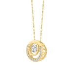 14K YELLOW GOLD 3/4CT ROUND DIAMOND LADIES PENDANT WITH CHAIN (CENTER STONE ROUND DIAMOND 1/2CT) - Image 3