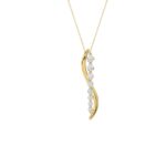14K YELLOW GOLD 3/8CT ROUND DIAMOND LADIES PENDANT WITH CHAIN