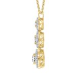 14K YELLOW GOLD 3CT ROUND DIAMOND LADIES PENDANT WITH CHAIN - Image 2