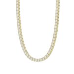 14K YELLOW GOLD 4 3/4CT 18" ROUND DIAMOND LADIES TENNIS NECKLACE - Image 3