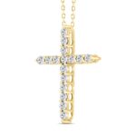 14K YELLOW GOLD 5/8CT ROUND DIAMOND LADIES PENDANT - Image 3