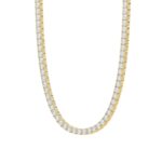 14K Yellow Gold 6.00Ct Round Diamond Tennis Necklace For Women Classic Fine Jewelry (Color F-G -Clarity Vs1/Vs2) - Image 3