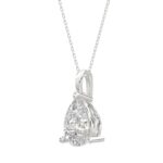 18K WHITE GOLD 1.00CT PEAR DIAMOND SOLITAIRE PENDANT WITH CHAIN (TALON CLAWS LOCK) - Image 3