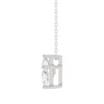 18K White Gold Diamond Initial “T” Pendant 1.00CT Fancy Cut Ladies Alphabet Charm with Chain - Image 2