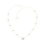 18K YELLOW GOLD 2 1/4CT ROUND/EMERALD DIAMOND LADIES NECKLACE