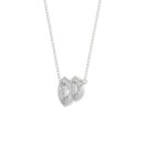 3/4CT White Gold 10K Collection Linked Hearts & Two-Stone Marquise Diamond Necklace for Women (Color F-G Clarity VS1/VS2) - Image 3