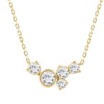 Elegant 1/2CT Round Diamond for Women Yellow Gold 10K Necklace (Color F-G -Clarity VS1/VS2)