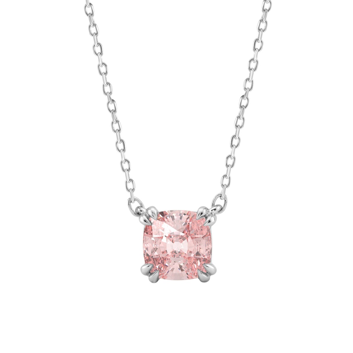 ETERNAL BLUSH COLLECTION 14K WHITE GOLD 1.00CT CUSHION PINK DIAMOND LADIES PENDANT - Image 1