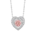 ETERNAL BLUSH COLLECTION 14K WHITE GOLD 1.00CT ROUND DIAMOND LADIES PENDANT (ROUND PINK)