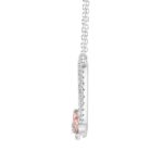 ETERNAL BLUSH COLLECTION 14K WHITE GOLD 1.00CT ROUND PINK DIAMOND / PEAR DIAMOND LADIES NECKLACE - Image 2