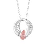 ETERNAL BLUSH COLLECTION 14K WHITE GOLD 1/2CT PINK PEAR DIAMOND LADIES PENDANT WITH CHAIN - Image 3