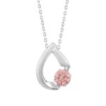 ETERNAL BLUSH COLLECTION 14K WHITE GOLD 1/2CT ROUND DIAMOND LADIES PENDANT (ROUND PINK)