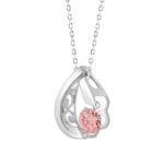 ETERNAL BLUSH COLLECTION 14K WHITE GOLD 1/2CT ROUND DIAMOND LADIES PENDANT (ROUND PINK) - Image 2