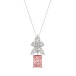 ETERNAL BLUSH COLLECTION 14K WHITE GOLD 2 1/4CT PEAR/MARQUISE/PINK RADIANT DIAMOND LADIES PENDANT WITH CHAIN (CENTER STONE PINK RADIANT DIAMOND 1 1/2C
