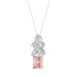 ETERNAL BLUSH COLLECTION 14K WHITE GOLD 2 1/4CT PEAR/MARQUISE/PINK RADIANT DIAMOND LADIES PENDANT WITH CHAIN (CENTER STONE PINK RADIANT DIAMOND 1 1/2C - Image 3