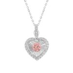 ETERNAL BLUSH COLLECTION 14K WHITE GOLD 3/4CT ROUND DIAMOND LADIES PENDANT WITH CHAIN (ROUND PINK)