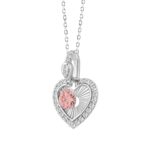 ETERNAL BLUSH COLLECTION 14K WHITE GOLD 3/4CT ROUND DIAMOND LADIES PENDANT WITH CHAIN (ROUND PINK) - Image 2