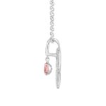 ETERNAL BLUSH COLLECTION 14K WHITE GOLD 3/4CT ROUND DIAMOND LADIES PENDANT WITH CHAIN (ROUND PINK) - Image 3