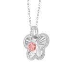 ETERNAL BLUSH COLLECTION 14K WHITE GOLD 3/4CT ROUND DIAMOND LADIES PENDANT WITH CHAIN (ROUND PINK) - Image 2