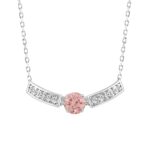 ETERNAL BLUSH COLLECTION 14K WHITE GOLD 5/8CT PINK ROUND DIAMOND LADIES PENDANT