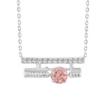 ETERNAL BLUSH COLLECTION 14K WHITE GOLD 5/8CT ROUND DIAMOND LADIES PENDANT (ROUND PINK)