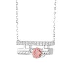 ETERNAL BLUSH COLLECTION 14K WHITE GOLD 5/8CT ROUND DIAMOND LADIES PENDANT (ROUND PINK) - Image 3