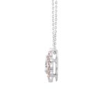 ETERNAL BLUSH COLLECTION LADIES PENDANT 1 1/4CT PINK ROUND DIAMOND/PEAR DIAMOND 14K WHITE GOLD WITH CHAIN (CENTER STONE PEAR DIAMOND 3/4CT) - Image 3