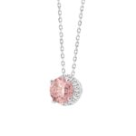 ETERNAL BLUSH COLLECTION LADIES PENDANT 1 1/4CT ROUND DIAMOND 14K WHITE GOLD (CENTER STONE PINK ROUND DIAMOND 1CT) - Image 3