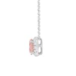 ETERNAL BLUSH COLLECTION LADIES PENDANT 1 1/4CT ROUND/OVAL DIAMOND 14K WHITE GOLD WITH CHAIN (CENTER STONE PINK OVAL DIAMOND 1CT) - Image 2