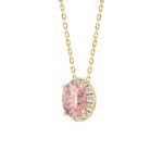 ETERNAL BLUSH COLLECTION LADIES PENDANT 1 1/4CT ROUND/OVAL DIAMOND 14K YELLOW GOLD WITH CHAIN (CENTER STONE PINK OVAL DIAMOND 1CT) - Image 3