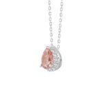 ETERNAL BLUSH COLLECTION LADIES PENDANT 1 1/4CT ROUND/PEAR DIAMOND 14K WHITE GOLD WITH CHAIN (CENTER STONE PINK PEAR DIAMOND 1CT) - Image 2